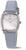 Pulsera de mujer con correa de cuero azul claro, esfera plateada y caja rectangular