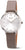 "Reloj de mujer Boccia con correa de cuero marrón, caja redonda, esfera blanca"
