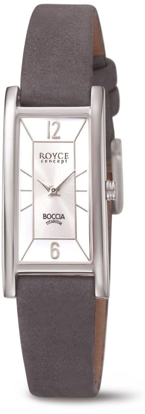 Reloj de mujer con caja rectangular y correa de cuero oscuro