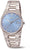 Reloj Boccia para hombre con brazalete de acero inoxidable plateado, esfera azul y cristal de zafiro
