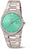 Pulsera de hombre Boccia con correa de metal plateado, esfera verde menta y ventana de fecha