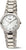 Reloj de pulsera para mujer Boccia con correa de metal plateado y esfera blanca