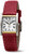 Boccia - Reloj de mujer con esfera rectangular, números romanos y correa de cuero roja