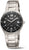 Reloj Boccia para mujer con brazalete de metal plateado, esfera negra y visualización de fecha