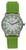 Reloj de pulsera Boccia con esfera verde y correa de silicona verde, caja redonda de acero inoxidable