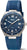 Reloj Boccia para mujer con esfera azul y correa de silicona azul, caja de acero inoxidable plateado