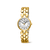 Damenarmbanduhr mit goldfarbenem Edelstahlarmband und weißem Zifferblatt