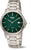 Reloj de hombre con esfera verde, manecillas redondas y pulsera de acero inoxidable, 10 bar