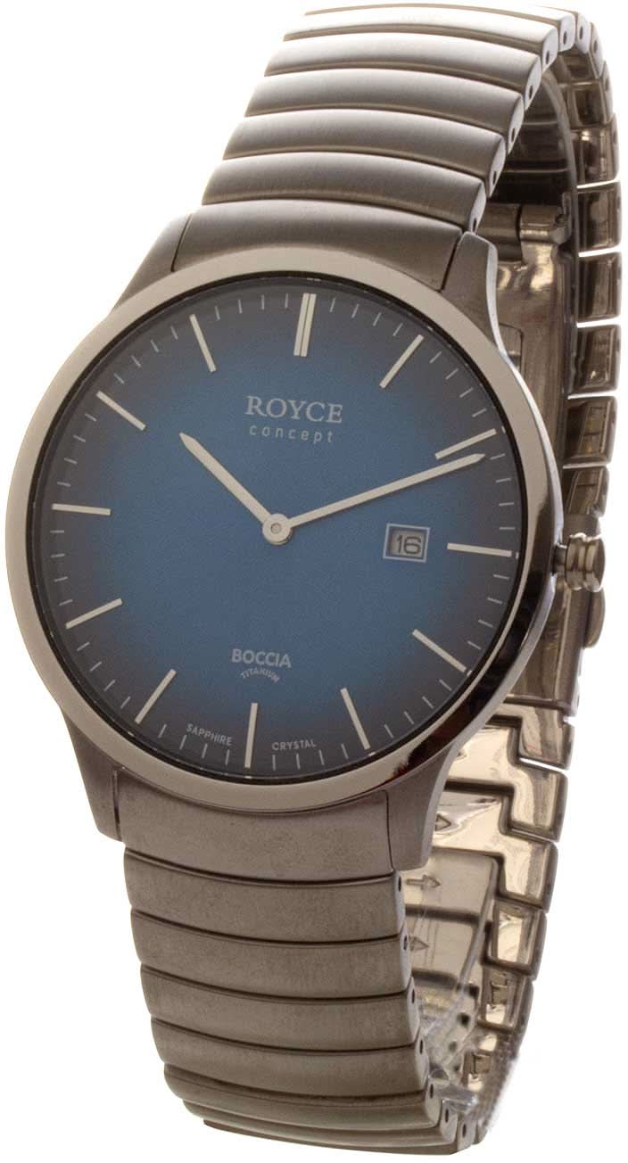 Reloj de pulsera Boccia para hombre con caja redonda de titanio puro, esfera oscura y correa de titanio
