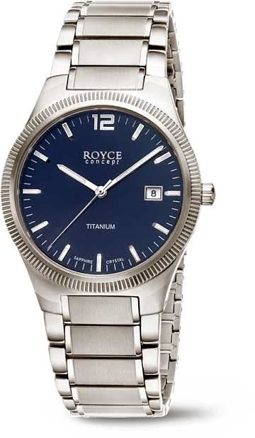Pulsera de hombre con esfera azul, fecha a las 8, brazalete de titanio, plateada