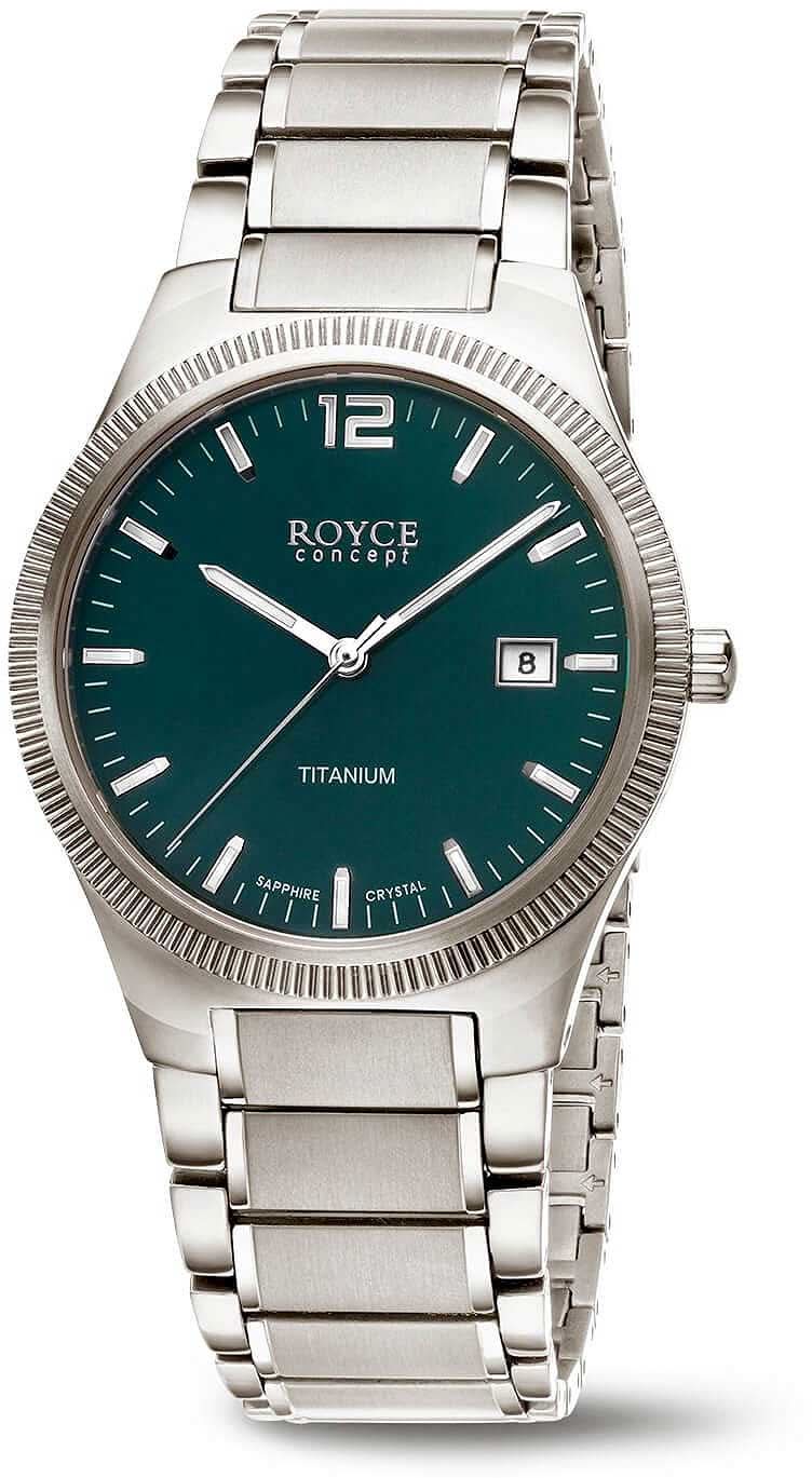 Reloj de pulsera Boccia para hombre con correa de titanio y esfera verde oscuro, cristal de zafiro