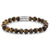 Pulsera con piedras de ojo de tigre de 8 mm y cierre de acero inoxidable, pulsera de cuentas