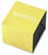 Caja de reloj Swatch en amarillo con líneas de estampado floral y el logo de Swatch