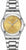 Reloj plateado para mujer con esfera amarilla y estampado floral, correa de acero inoxidable