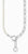 Collar de perlas con cadena de eslabones plateada y colgante redondo con piedra azul