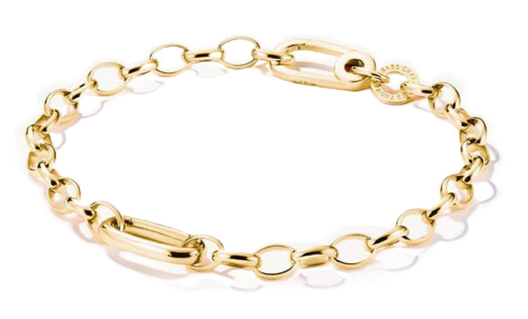 Pulsera Thomas Sabo con eslabones Connect, plata dorada, eslabones ovalados y redondos