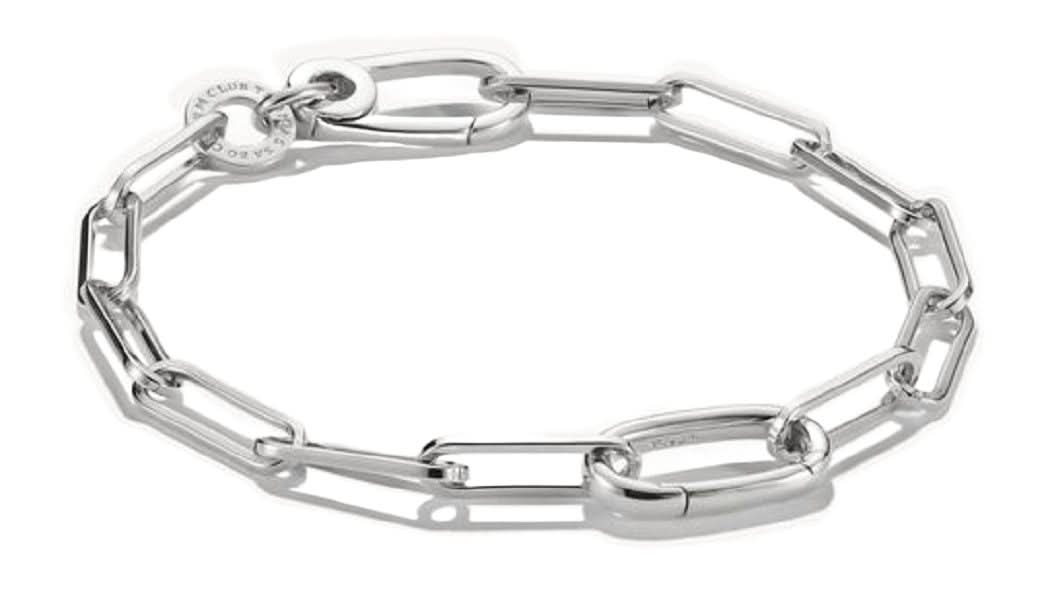Pulsera de eslabones en color plateado con elementos Connect y cierre, eslabones brillantes