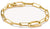 Pulsera de eslabones chapada en oro con eslabones rectangulares y charm redondo
