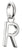 Colgante Charm de plata con forma de la letra R y asa