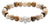 Pulsera de cuentas con cuentas de color natural y cierre desplegable plateado