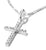 Colgante Charm de plata con forma de cruz y piedras, con cadena lateral en el cierre