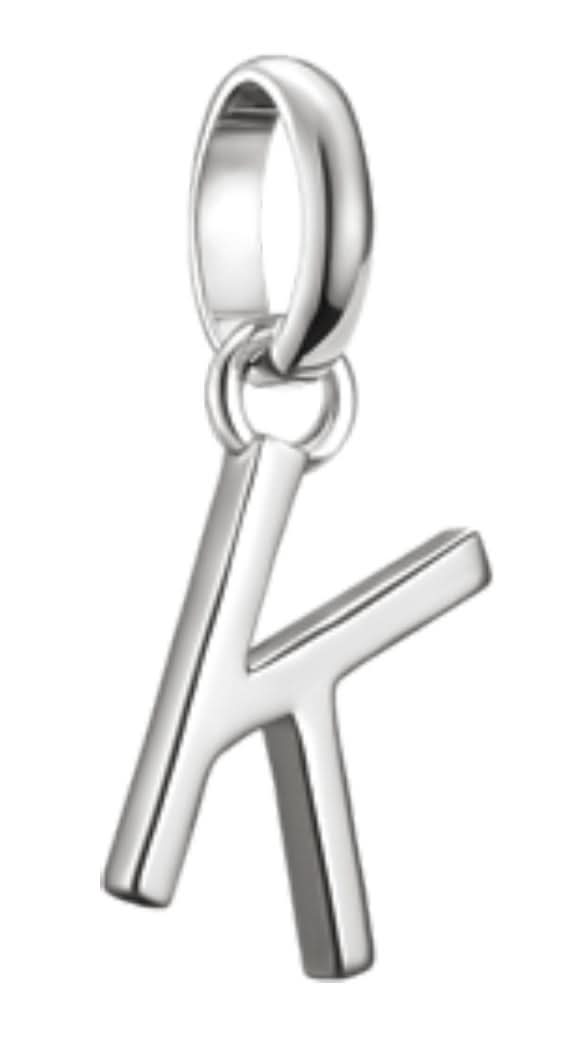 Colgante Charm Thomas Sabo Letra K, plateado, con anilla