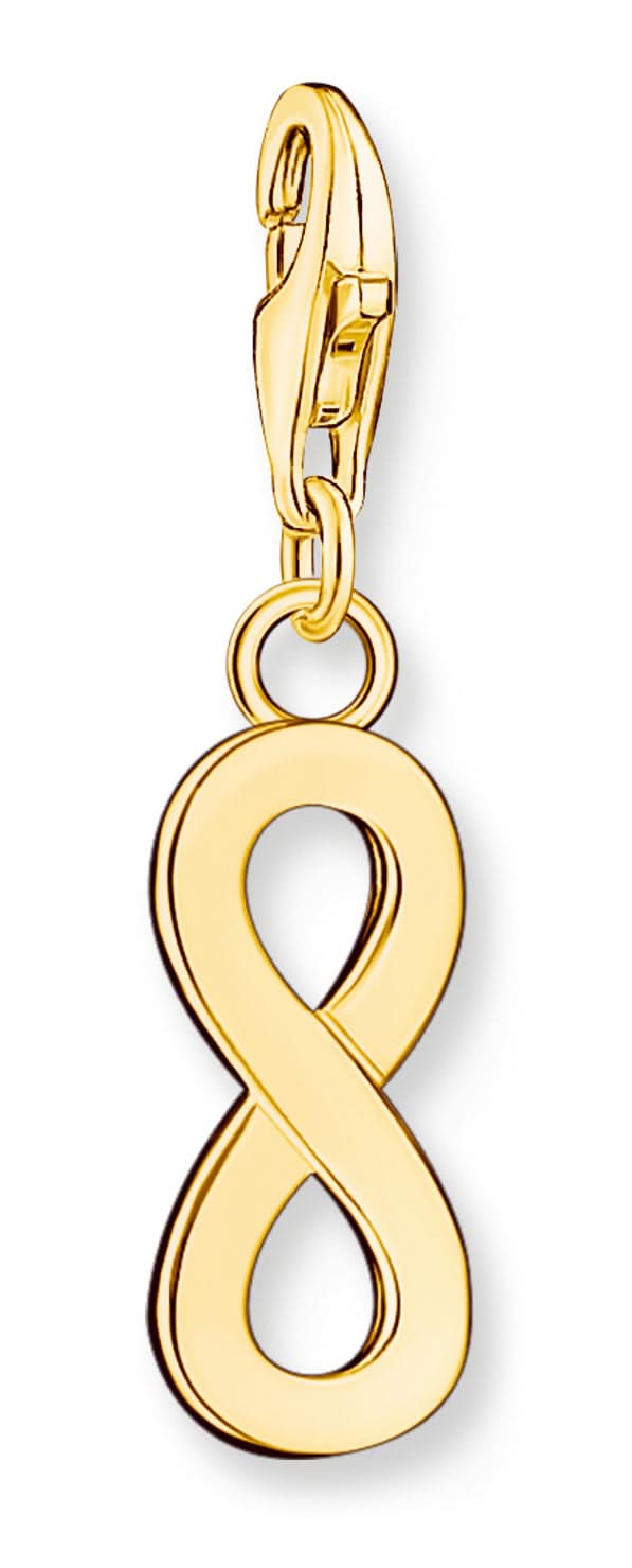 Colgante Thomas Sabo chapado en oro con símbolo de infinito, colgante ovalado y ojal en la parte superior