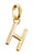 Charm con letra H chapada en oro con ojal y anilla