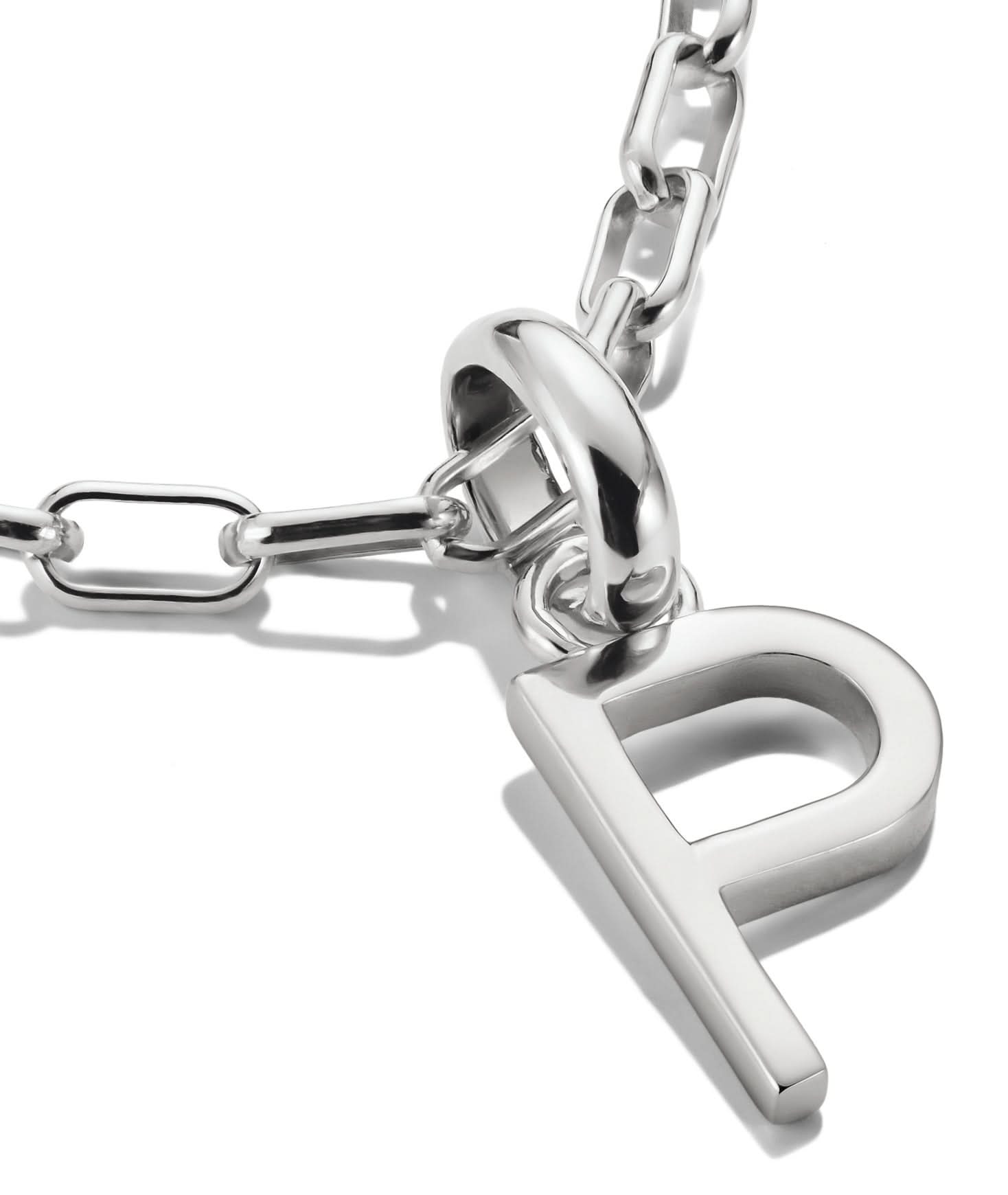 Charm Thomas Sabo de plata: letra P con anilla de unión