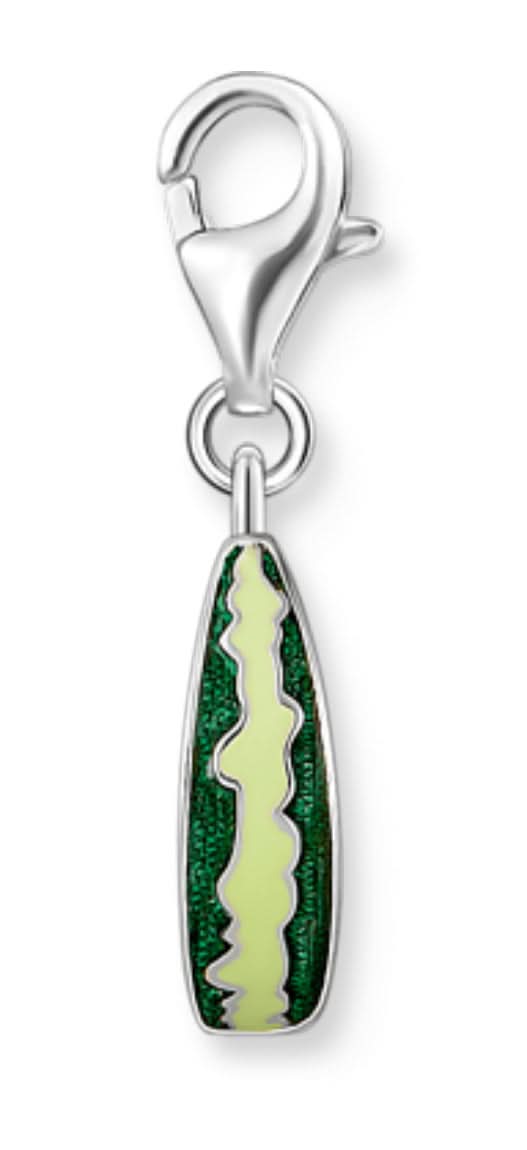Colgante Charm Thomas Sabo Sandía: rodaja verde y blanca en montura de plata