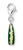 Colgante Charm Thomas Sabo Sandía: rodaja verde y blanca en montura de plata