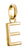 Colgante Charm bañado en oro con letra E
