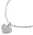 Charm de corazón plateado con circonita cúbica pavé en cadena