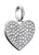 Charm de corazón plateado con circonita cúbica pavé y ojal para colgar