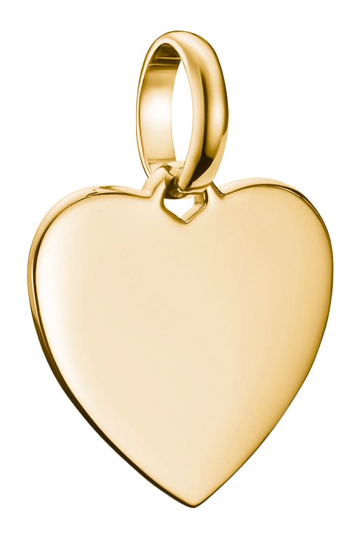 Colgante Charm Thomas Sabo Corazón Connect, bañado en oro, con ojal para colgar arriba