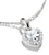 Colgante de charm de corazón plateado con piedras, piedra grande y ojal para cadena