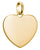 Colgante grande de charm con forma de corazón, chapado en oro con ojal