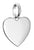 Colgante de charm de corazón plateado con ojal y forma de corazón brillante y lisa