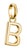 Colgante Charm bañado en oro con letra B y ojal