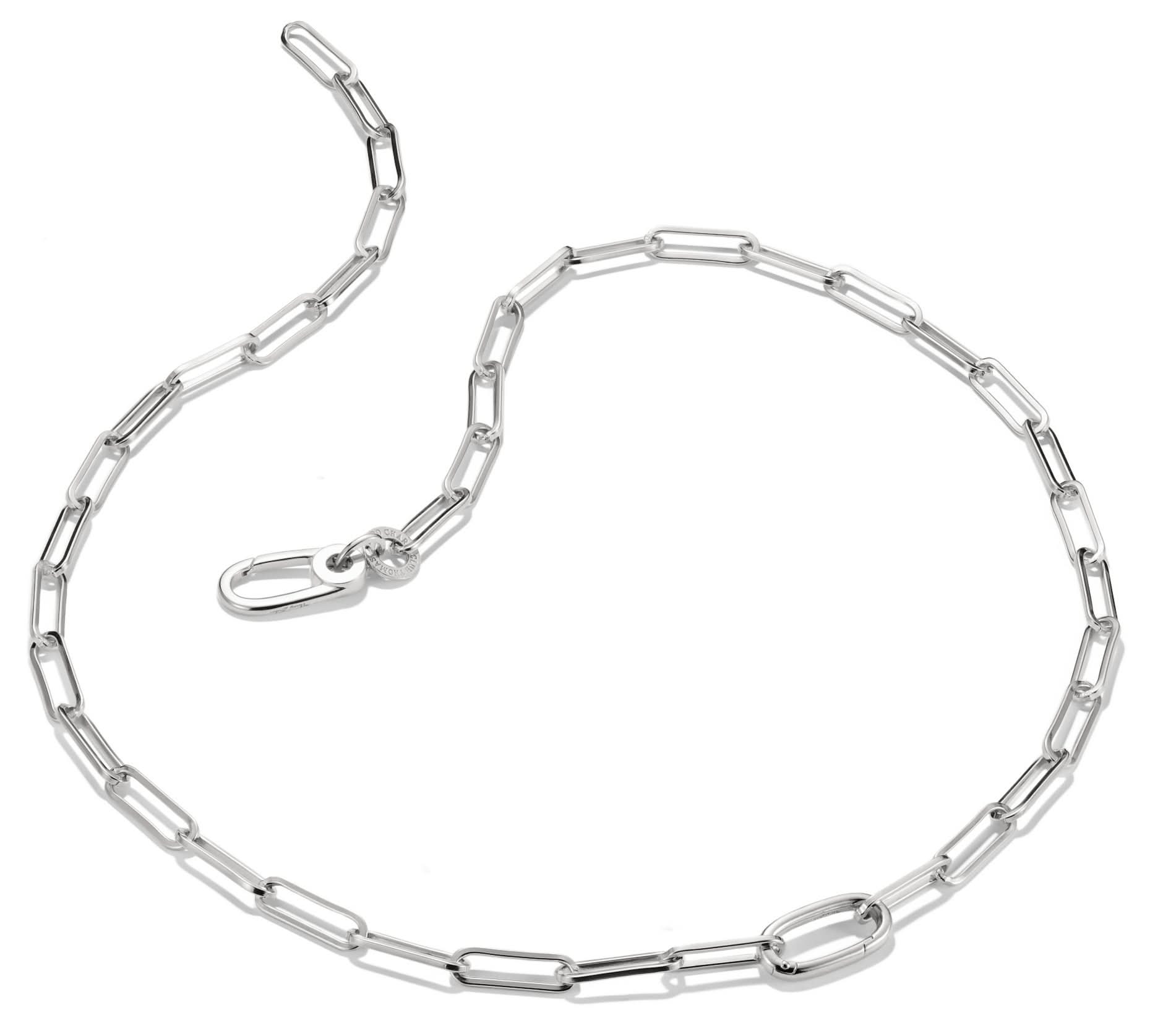 Cadena de charms de plata con eslabones de clip y eslabón ovalado Connect