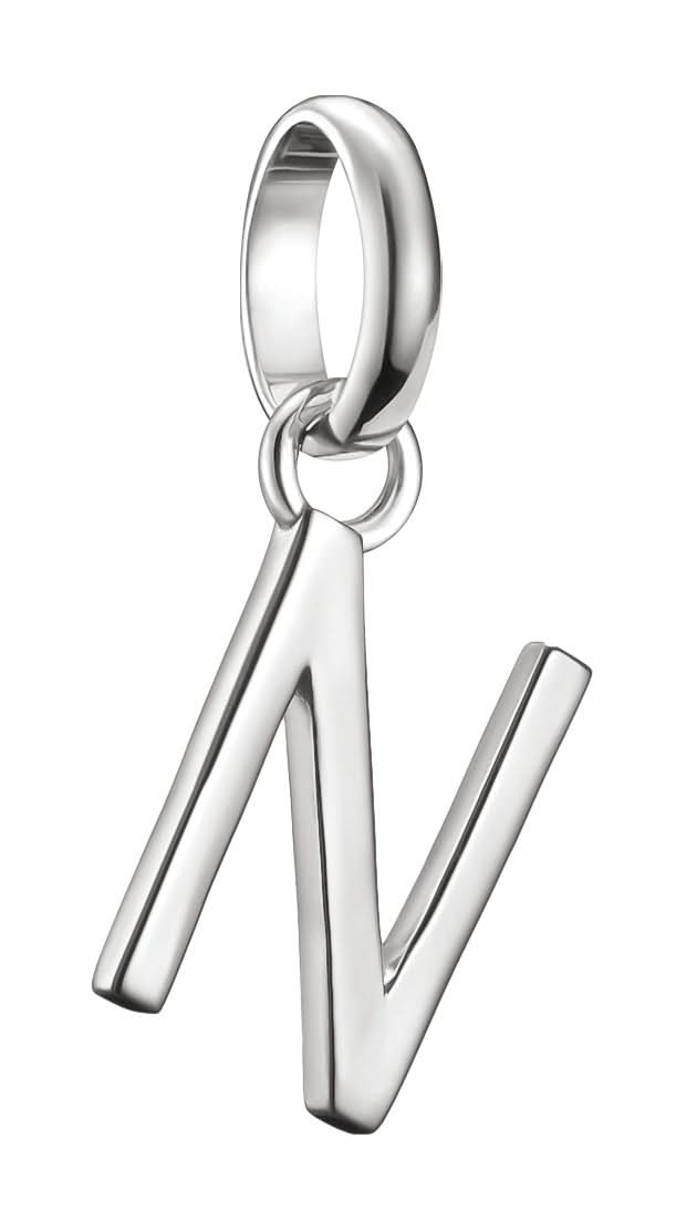 Colgante Thomas Sabo Letra N, colgante de metal plateado con ojal
