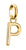 Colgante Charm bañado en oro con letra P y asa