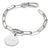 Pulsera de plata con eslabones de clip y colgante redondo, cierre de mosquetón