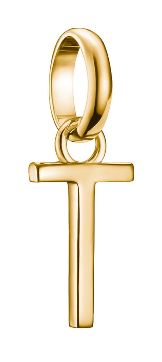 Colgante Charm Thomas Sabo Letra T Connect, bañado en oro