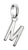 Colgante Charm de plata con letra M y ojal