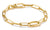 Pulsera con baño de oro, eslabones de clip de papel y eslabón de conexión, con charm redondo