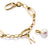 Colgante Charm Chapado en Oro Letra N en Cadena de Eslabones, con Detalle de Perla