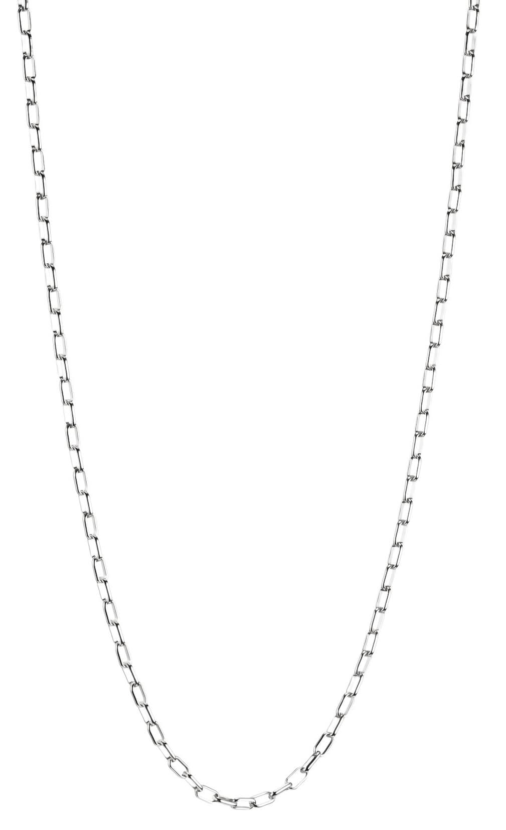 Collar de cadena de eslabones de clip de plata con eslabones finos y cierre