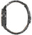 Pulsera de hombre, vista lateral, con correa de acero negro e incrustaciones de madera