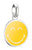 Colgante redondo de plata con smiley amarillo y ojal para unir